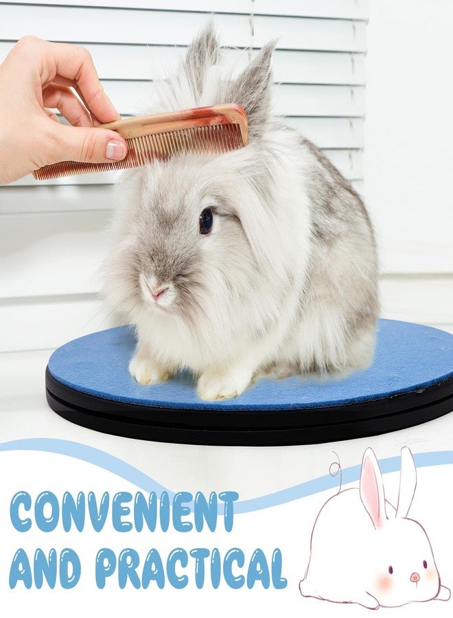 AceOrbit Rabbit Grooming Kit Pet Rotating Platform Spinning Mat Non Slip Blue Felt Bunny Groom Accessory Supply for Guinea Pigs Rat Hedgehog Gerbil Christmas Party Gifts for Rabbit Small Pets Breeder - Image 4